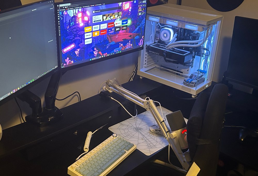 Home office workstation and water-cooled PC setup - recent job by Mike Cote Tech LLC